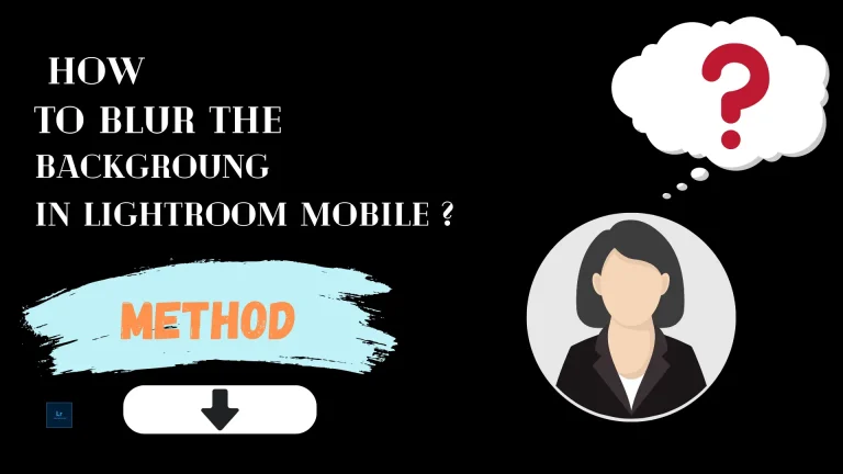 Methods for Blur the Background in Lightroom mobile